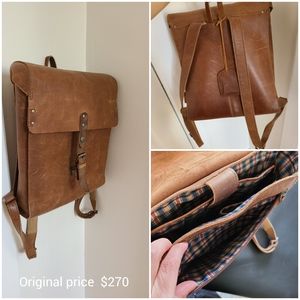 Leather backpack